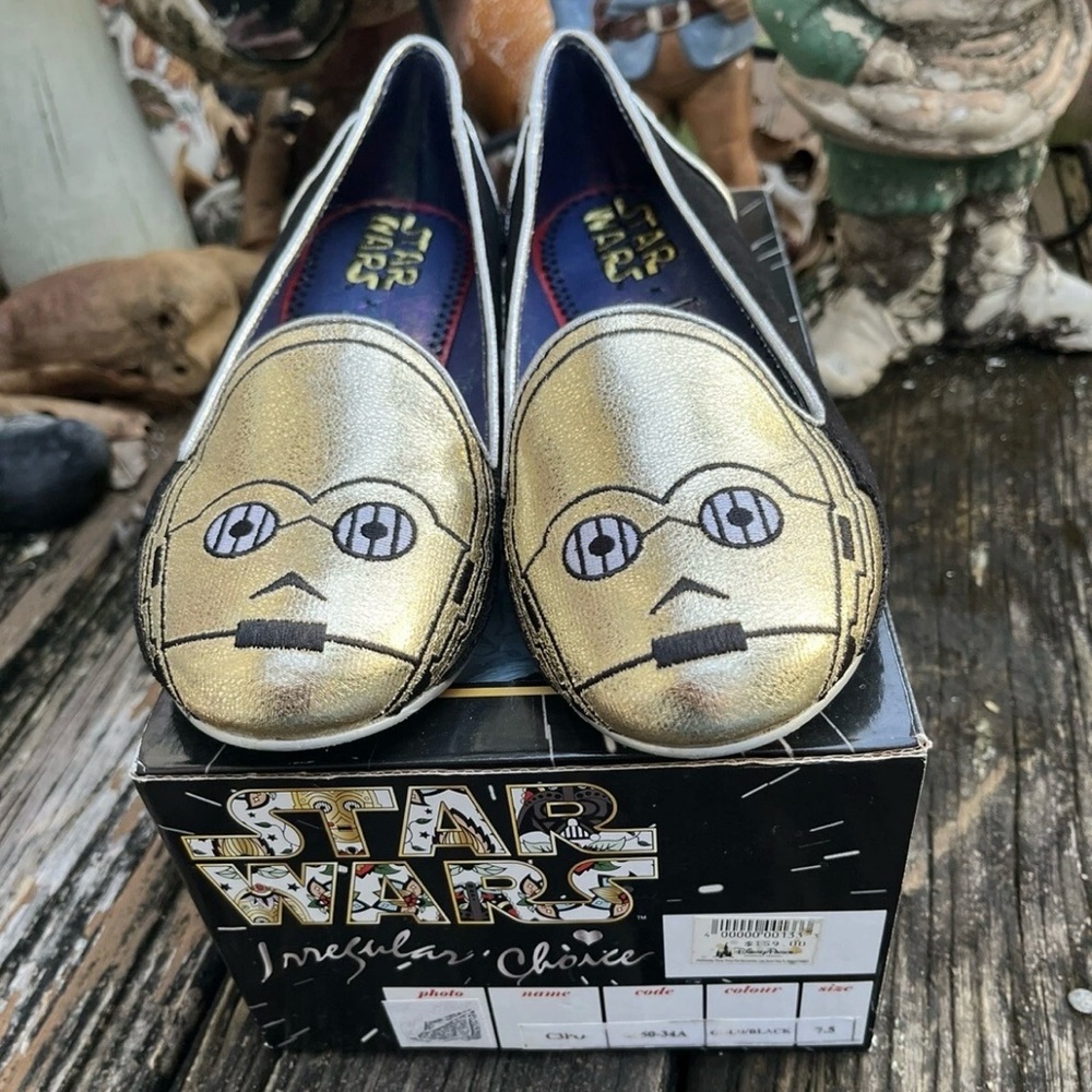 Star Wars Irregular Choice C-3PO Droid Flats Sz 7.5 Disney Parks Womens Shoes
